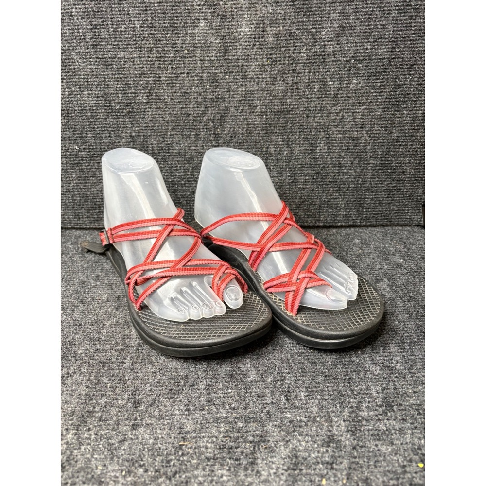 Chaco Z/Cloud 2 Red Strappy Toe Loop Hiking Sport Sandals Womens Size 9